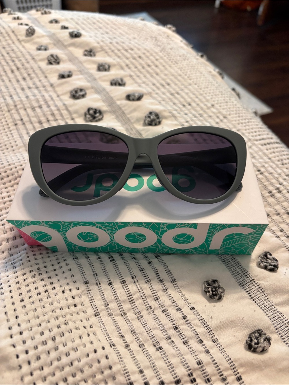 Women's Matte Olive Green/ Grey Goodr Sunglasses with Dark Lenses